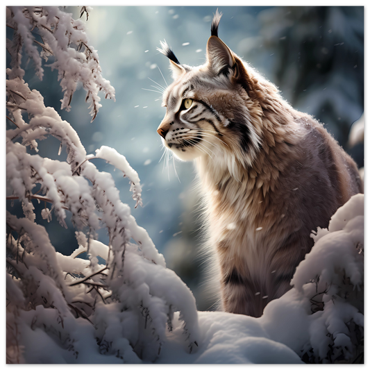 Poster mit majestätischem Luchs – verleihe deinem Raum Eleganz und Abenteuer durch wilde Schönheit der Natur